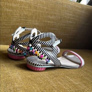 Striped Sophia Webster Sandals with Colorful Beads